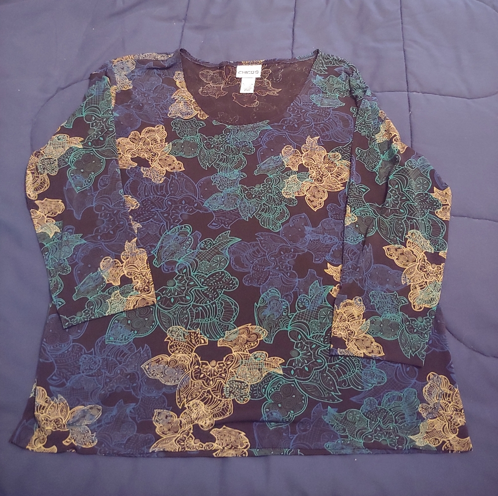 Chico's Travelers Women's Top, Size 3